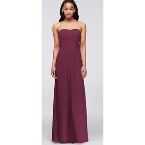 COPY - Long Strapless Chiffon Dress and Pleated B…